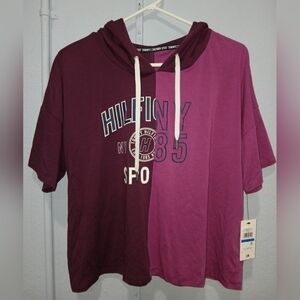New with tags TOMMY HILFIGER SPORT ladies size XL hooded knit top.